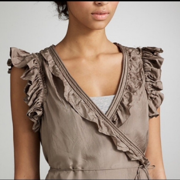 NWT J.crew Ivory Blakely Wrap Flutter Blouse with ruffles | Size 2 - Picture 1 of 14